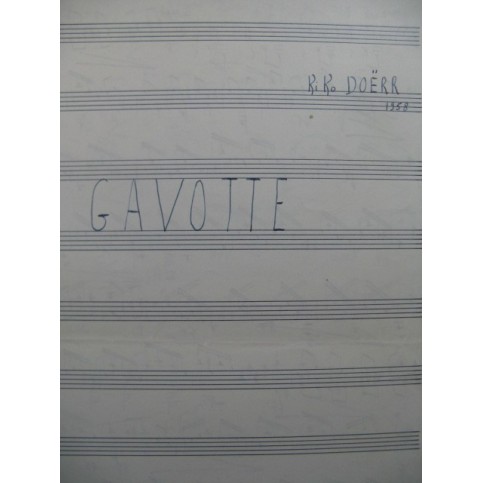 DOËRR Charles-Kiko Gavotte Manuscrit Guitare 1958