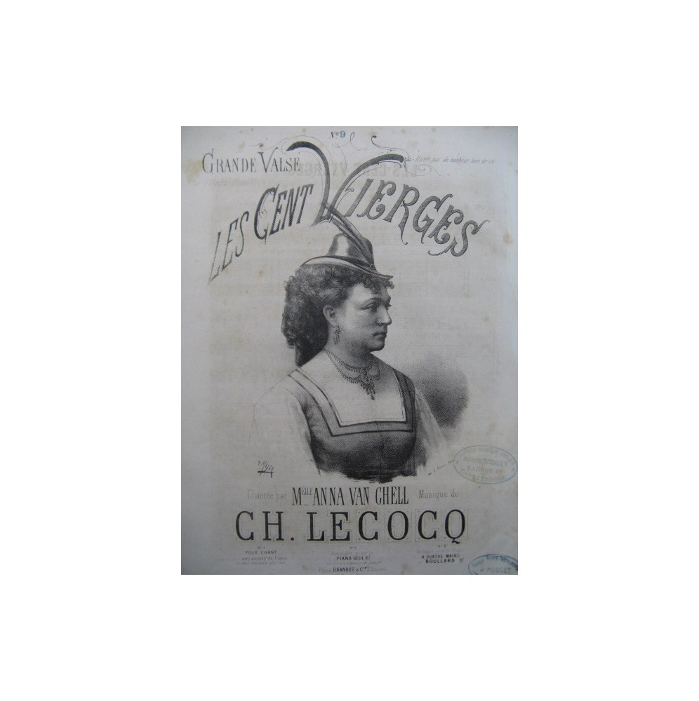 LECOCQ Charles Les Cent Vierges Grande Valse Chant Piano ca1872