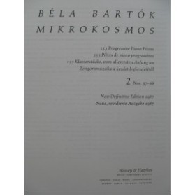 BARTOK Béla Mikrokosmos Vol 2 Piano 1987