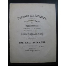 BOCKMÜHL Robert Emile Studen der Andacht Violoncelle Piano 1857