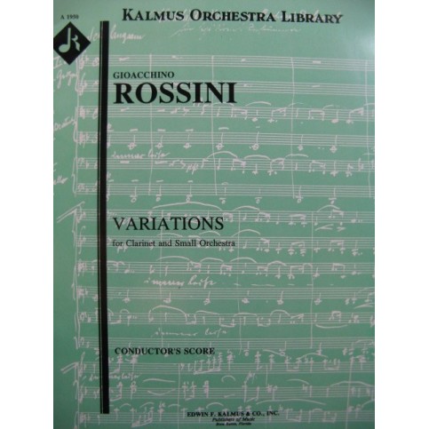 ROSSINI G. Variations Clarinette Orchestre
