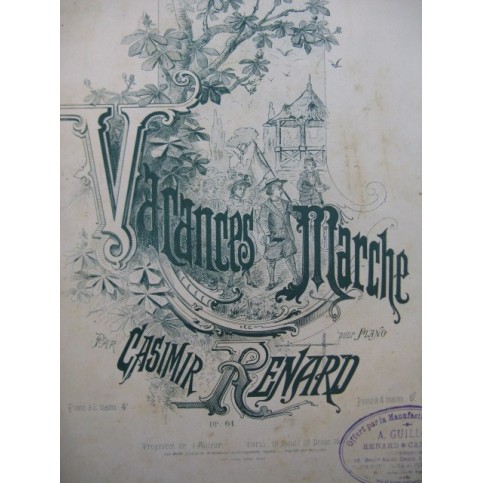 RENARD Casimir Vacances Marche Piano 4 mains XIXe