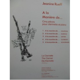 RUEFF Jeanine A la manière de... 5 Pièces Clarinette Piano