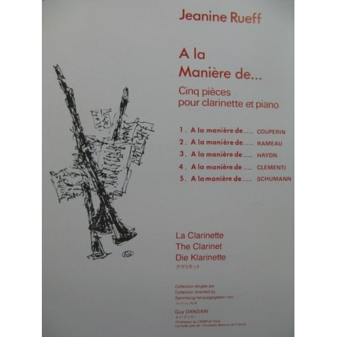 RUEFF Jeanine A la manière de... 5 Pièces Clarinette Piano