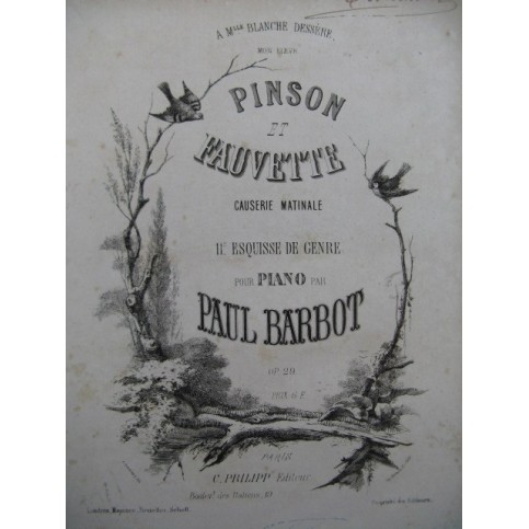 BARBOT Paul Pinson et Fauvette Piano