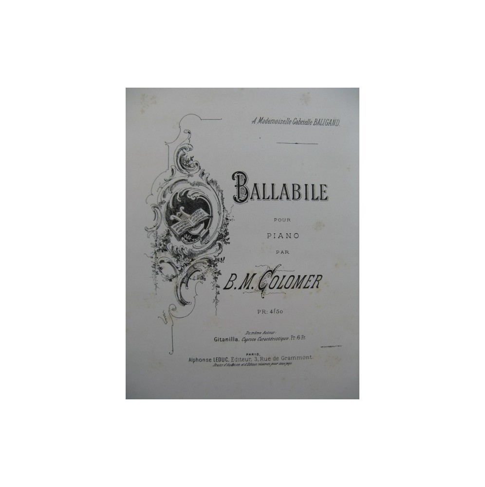 COLOMER B. M. Ballabile Piano