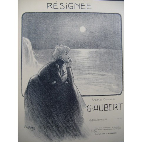 AUBERT Gaston Résignée Pousthomis Chant Piano 1908