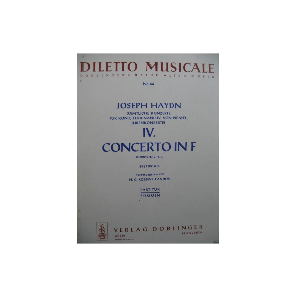 HAYDN Joseph Concerto 4 in F Orchestre