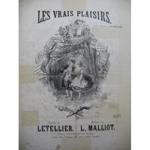 MALLIOT L. Les Vrais Plaisirs Chant Piano XIXe