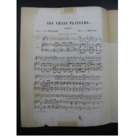 MALLIOT L. Les Vrais Plaisirs Chant Piano XIXe