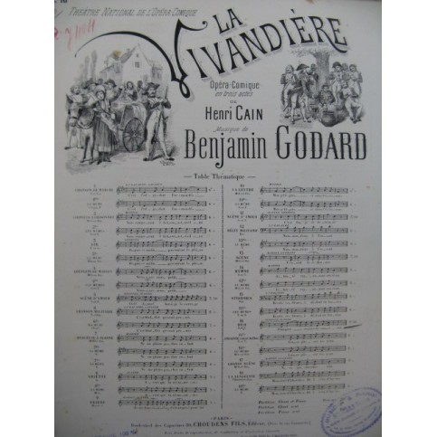 GODARD Benjamin La Vivandiere No 16 Duo Chant Piano 1895