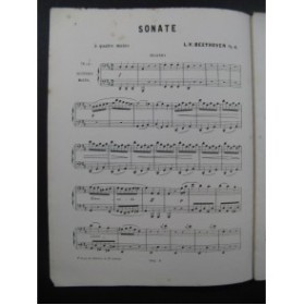 BEETHOVEN Sonate op 6 Piano 4 mains ca1870