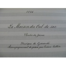 COLLIN Lucien Garaude La Maison du Cul de Sac Chant Piano 1917﻿
