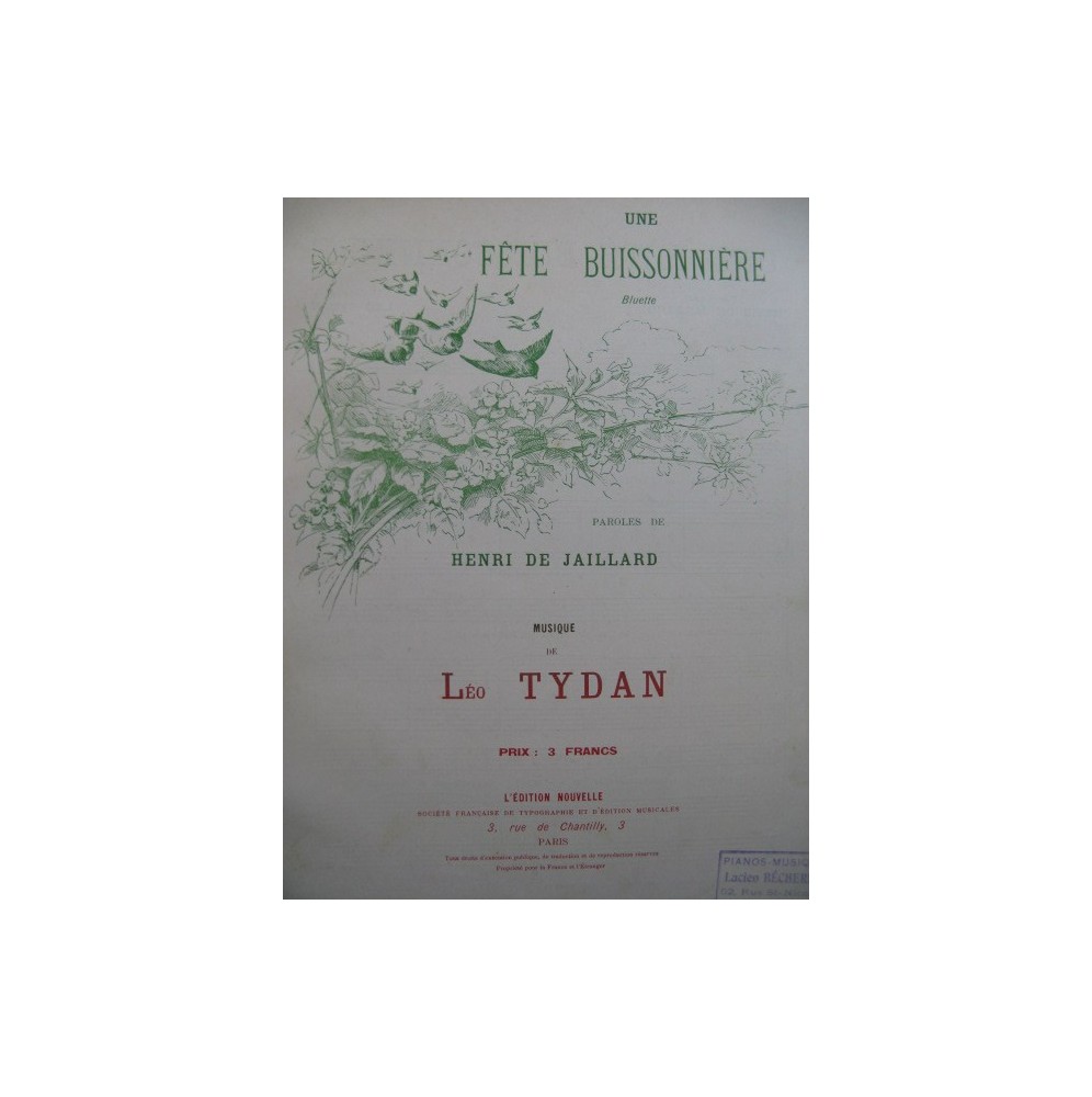 TYDAN Leo Une Fete Buissonniere Chant Piano