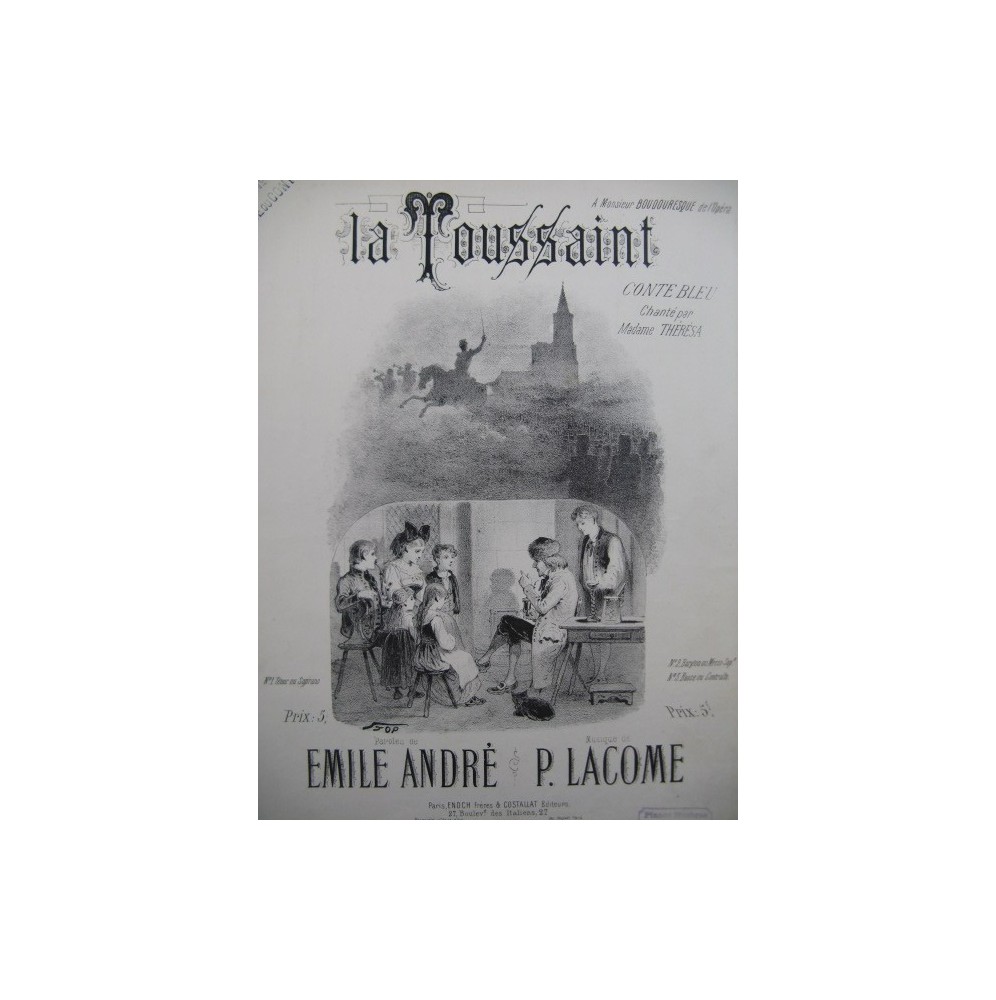LACOME Paul La Toussaint Piano Chant XIXe