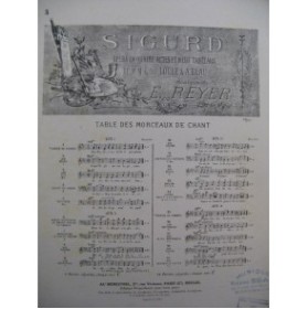 REYER E. Sigurd No 3 Air d'Uta Chant Piano