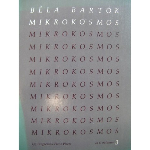 BARTOK Bela Mikrokosmos Vol 3 Piano 1987