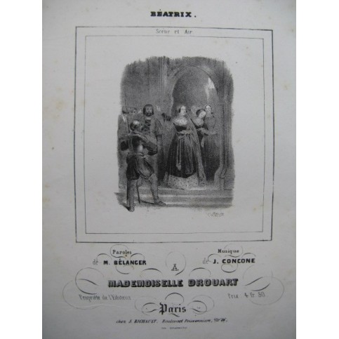 CONCONE Joseph Beatrix Sorrieu Chant Piano ca1845