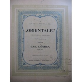 SJOGREN Emil Orientale Dédicace Chant Piano 1918