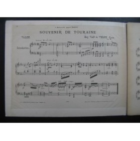 VAN DE VELDE Eugene Souvenir de Touraine Piano XIXe