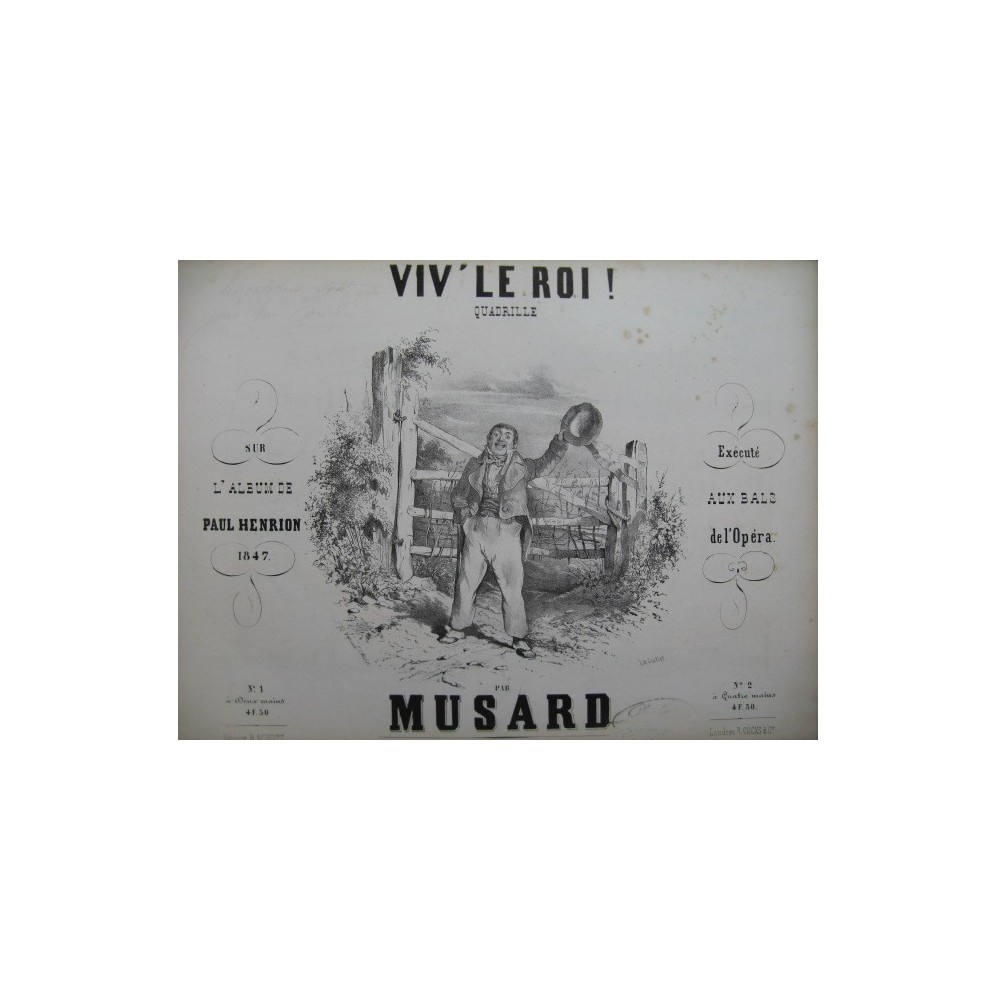MUSARD P. Viv' Le Roi Quadrille Piano 1847