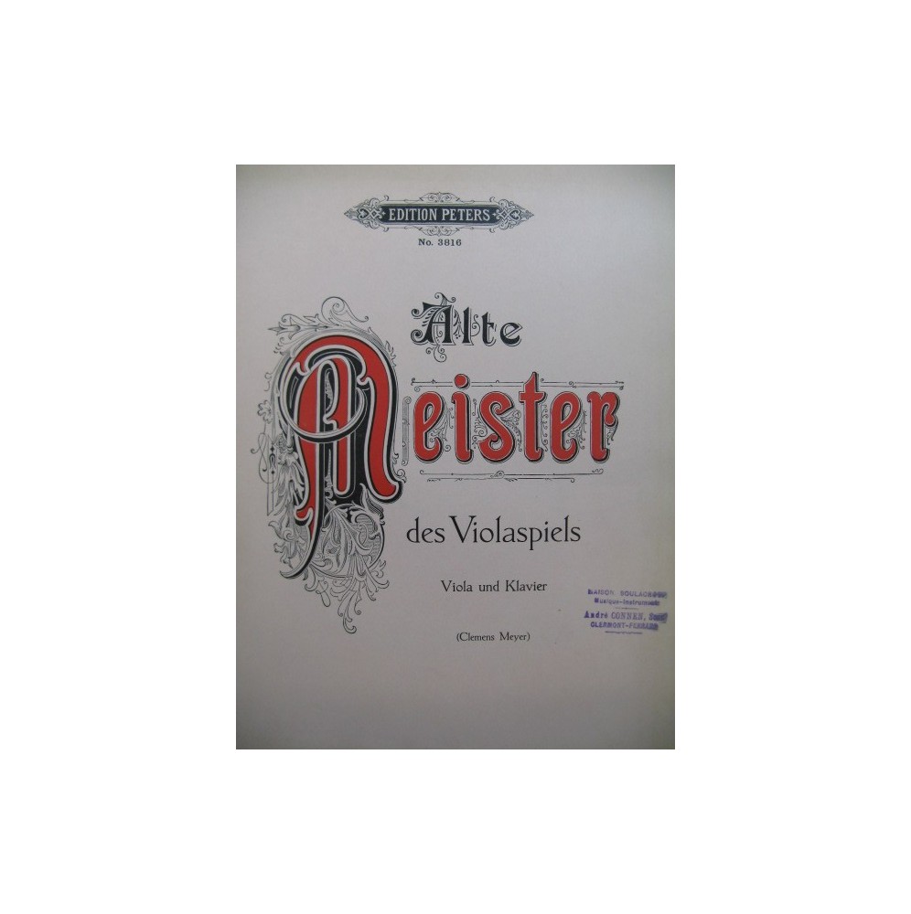 Alte Meister des Violaspiels 6 pieces Alto Piano