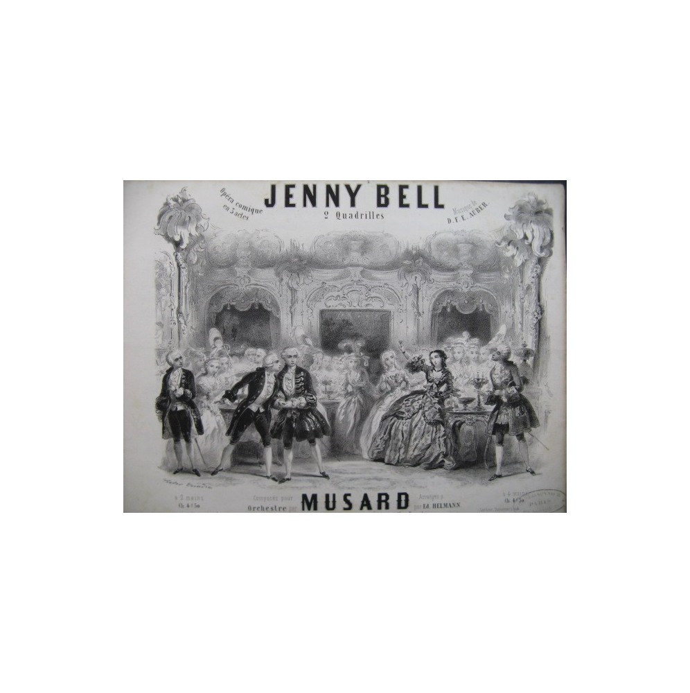 MUSARD Jenny Bell 1er Quadrille Piano Flute Violon Piston Basse 1855
