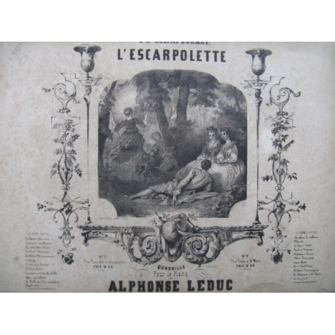 LEDUC Alphonse L'Escarpolette Quadrille Piano 4 mains ca1850