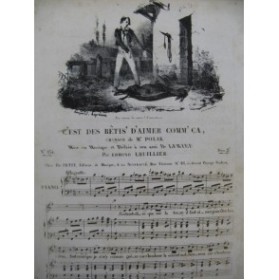 LHUILLIER Edmond C'est des Betises Piano Chant ca1830