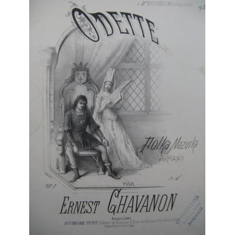 CHAVANON Ernest Odette Piano XIXe