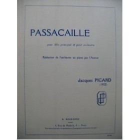 PICARD Jacques Passacaille Piano Alto