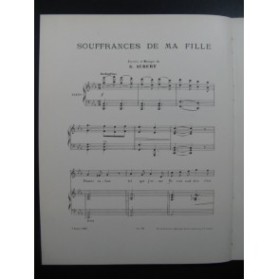 AUBERT Gaston Souffrance de ma Fille Pousthomis Chant Piano 1908