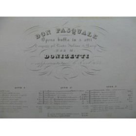 DONIZETTI G. Don Pasquale Cavatina Chant Piano ca1850