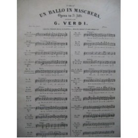 VERDI Giuseppe Un Ballo in Maschera No 20 Chant Piano XIXe