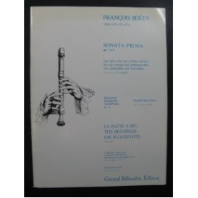 BOÜIN Jean-François Sonata Prima Flûte à bec Basse continue 1985