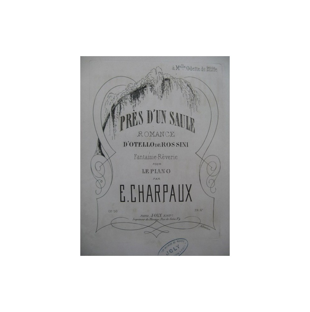 CHARPAUX E. Près d'un Saule Piano XIXe