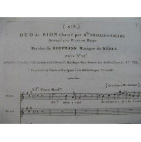 MÉHUL Bion No 3 Duo Chant Piano ou Harpe ca1805