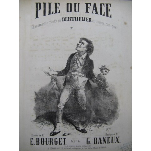 BANEUX Gustave Pile ou Face Chant Piano ca1860