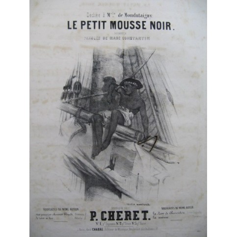 CHERET P. Le Petit Mousse Noir Nanteuil Chant Piano XIXe