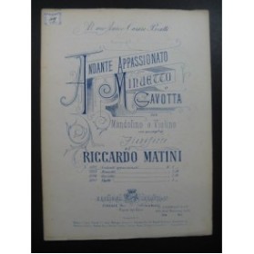 MATINI Riccardo Andante Appassionato Piano Mandoline XIXe