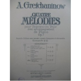 GRETCHANINOFF Alexandre Berceuse Chant Piano 1912