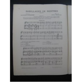 RICOURT Paul Babillage de Rentrée Saynète Chant Piano 1924