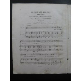 PANSERON Auguste Le Berger Fidèle Dédicace Chant Piano ca1830