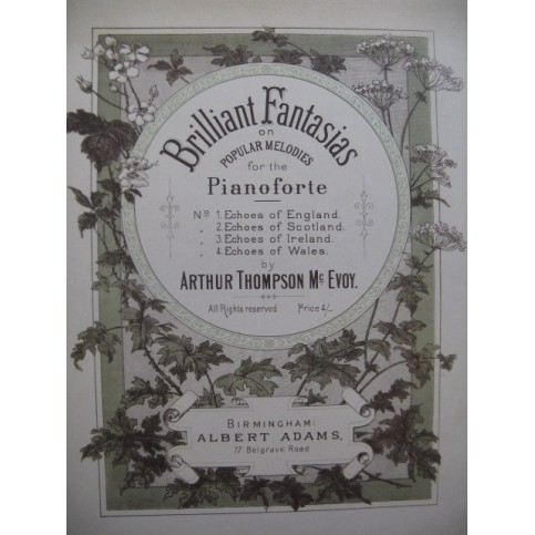 Mc EVOY Thompson Arthur Fantasia On Scotch Airs Piano XIXe
