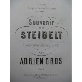 GROS Adrien Souvenir de Steibelt Piano XIXe