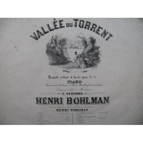 BOHLMAN Henri Vallée du Torrent Piano ca1840