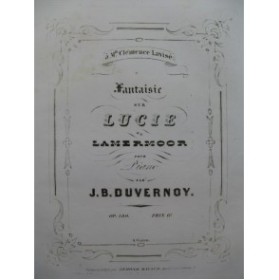 DUVERNOY J. B. Fantaisie Piano XIXe siècle