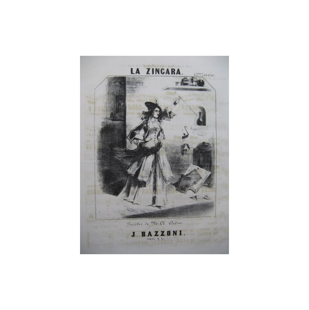 BAZZONI J. La Zingara Chant Piano ca1840