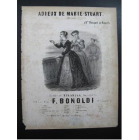 BONOLDI F. Adieux de Marie Stuart Chant Piano XIXe