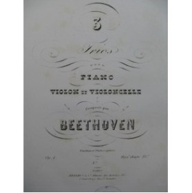 BEETHOVEN Trio op 1 No 2 Piano Violon Violoncelle ca1850